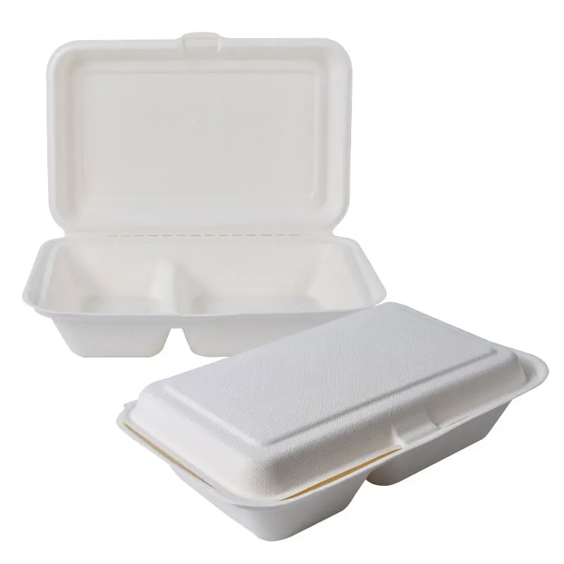 New Design Biodegradable Hamburger Clamshell Sugarcane Box
