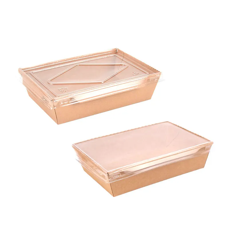 Disposable Kraft Paper Food Box Salad Takeaway Box with Lid - Image 6