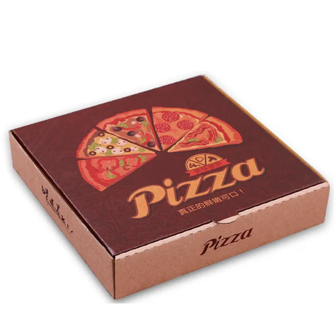 Printed Brown Kraft Paper Pizza Box Cheap Brown Paper Pizza Box - Image 3