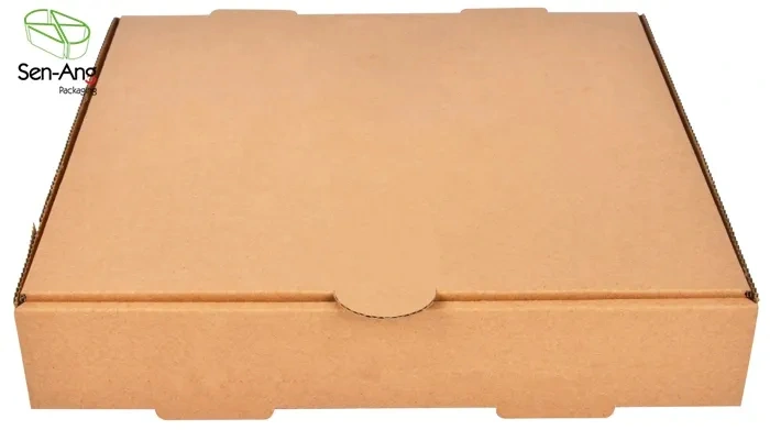 Custom High Quality with Logo Corrugated Kraft Paper Pizza Box - Image 3