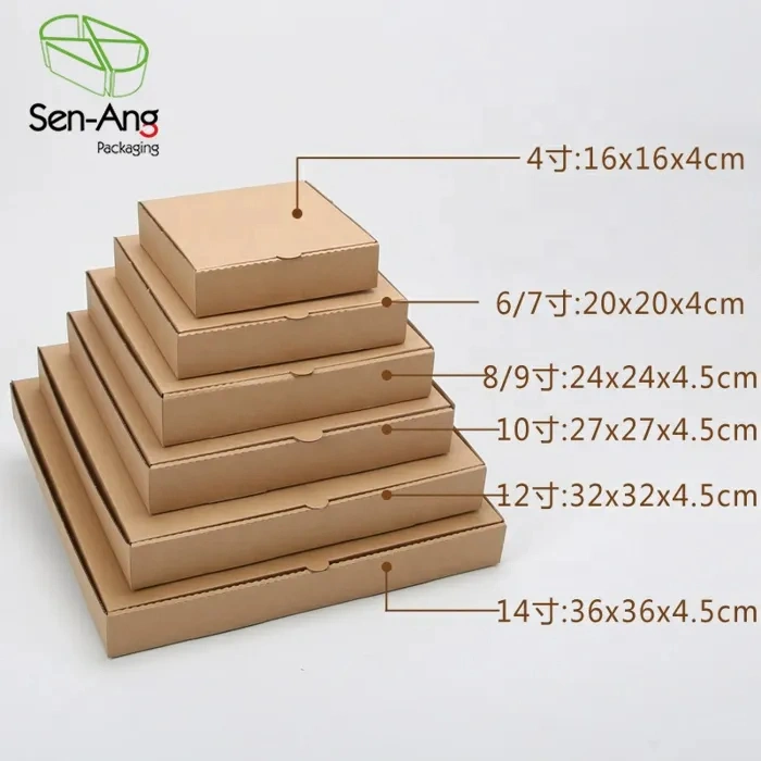 Custom High Quality with Logo Corrugated Kraft Paper Pizza Box - Image 4