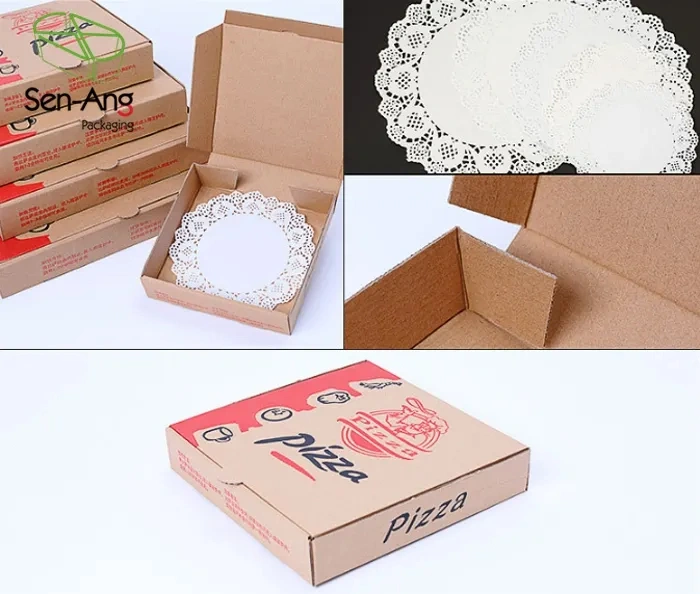 Custom High Quality with Logo Corrugated Kraft Paper Pizza Box - Image 6