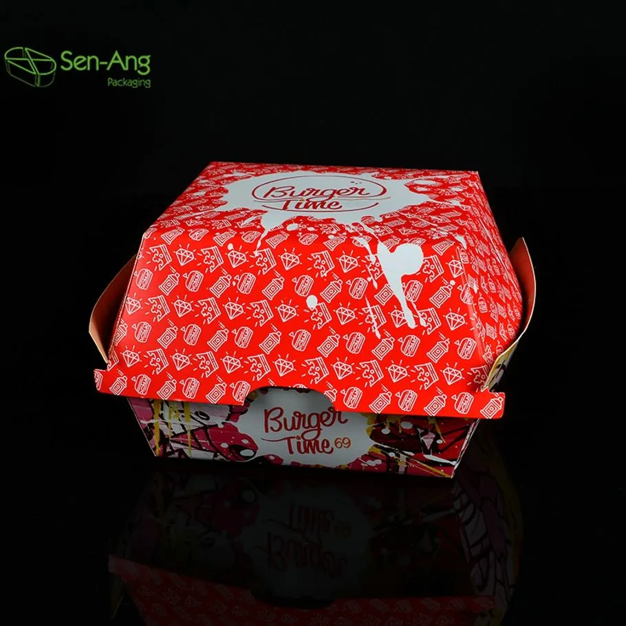 Triangle Restaurant Takeaway Square Box for Sandwich Hamburger
