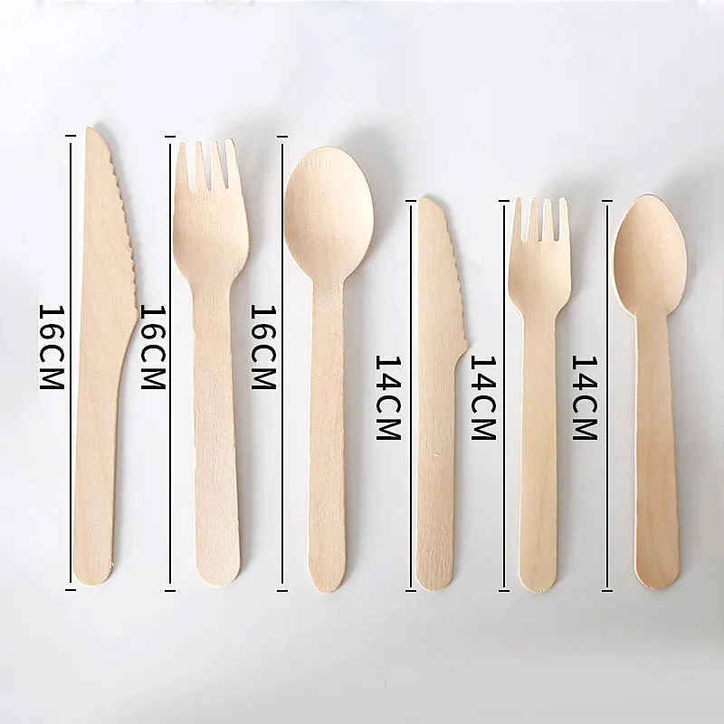 Disposable Mini Wooden Cutlery Set Wooden Fork Knife Set - Image 4