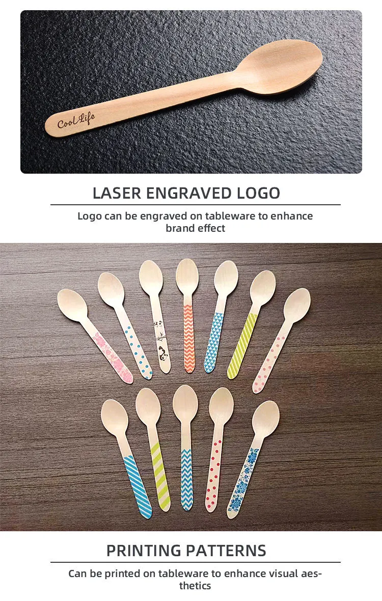 Disposable Mini Wooden Cutlery Set Wooden Fork Knife Set - Image 5