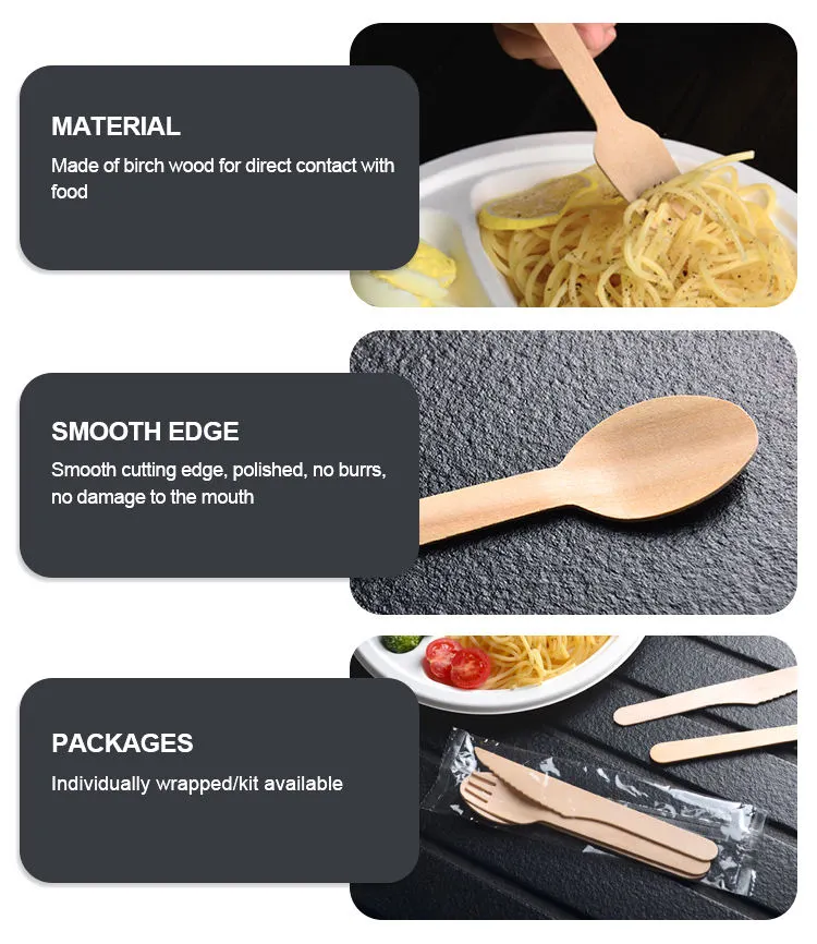 Disposable Mini Wooden Cutlery Set Wooden Fork Knife Set - Image 7