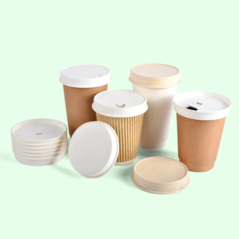 90mm Disposable Biodegradable Paper Cup Lid For 12oz 16oz Cup