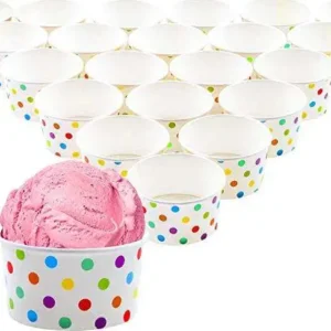 Eco Friendly Custom Printed Take Away Paper Ice Cream Cup