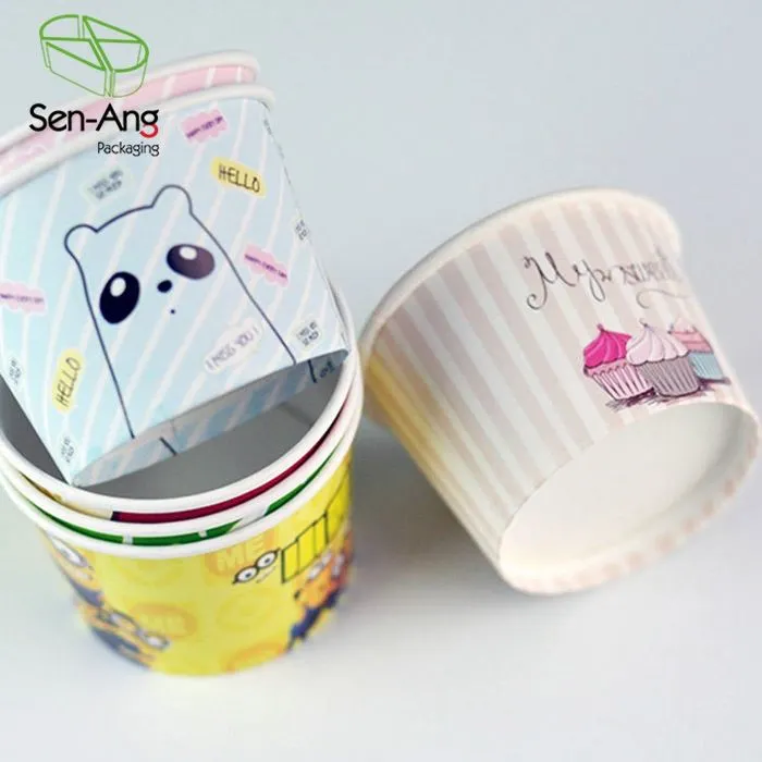 Kraft Paper White Packaging Square Ice Cream Cup
