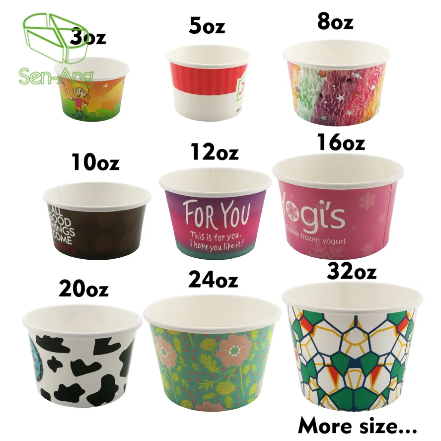 New Design Printed Logo Disposable Ice Cream Paper Cup