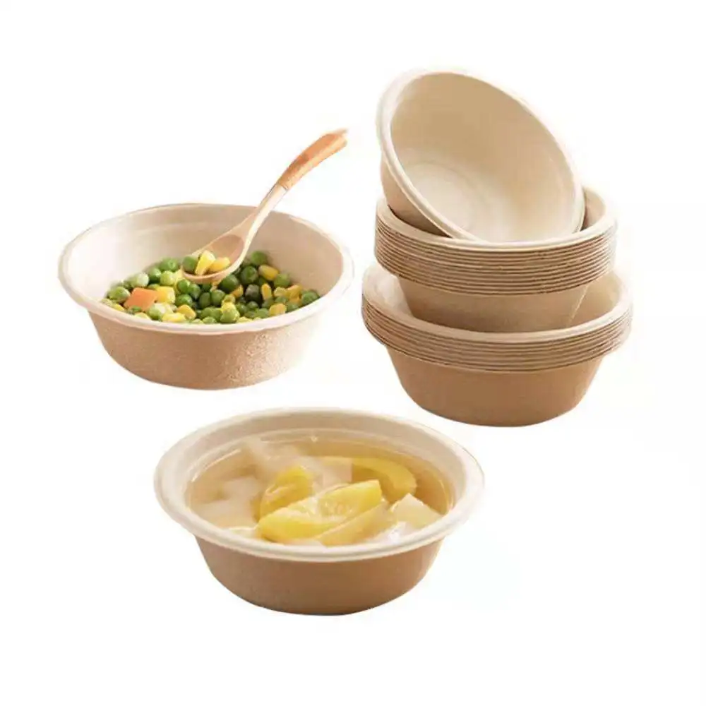 Disposable Sugarcane Sauce Container with Clear Lid Mini Sauce Bowl