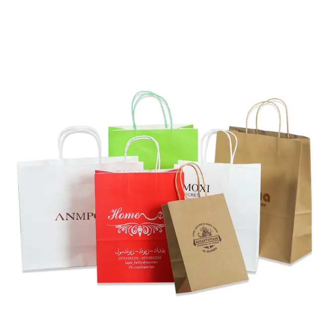 Customized Disposable Paper Shopping Bag with Handle