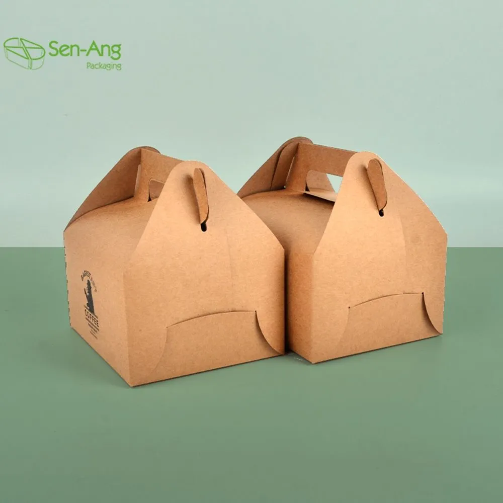 Disposable Fashion Paper Packaging Take Away Cake Box