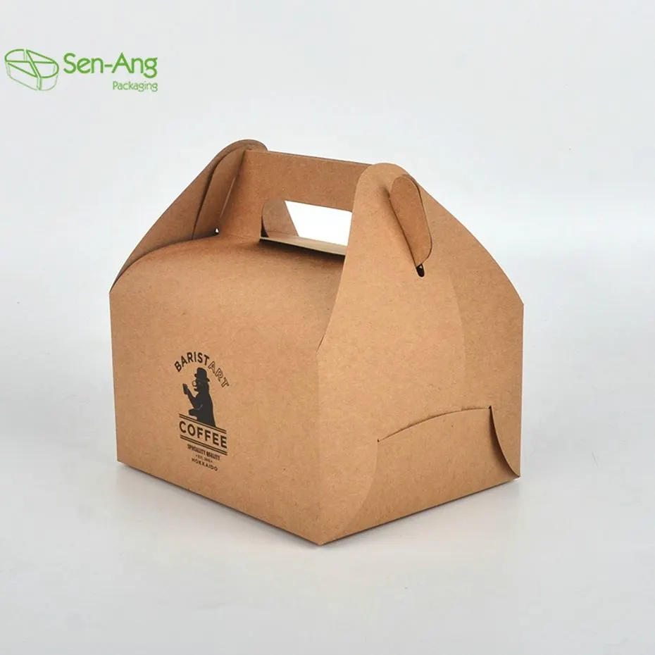 Disposable Rectangular Kraft Paper Box Pastry Dessert Cake Takeaway Box